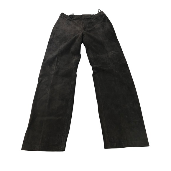 Nine West Pants - Nine West Pants Womens 12 Black Suede Leather Straight Leg High Rise Vintage
